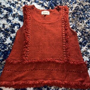 Pepin Brick Red Textured Knit Top